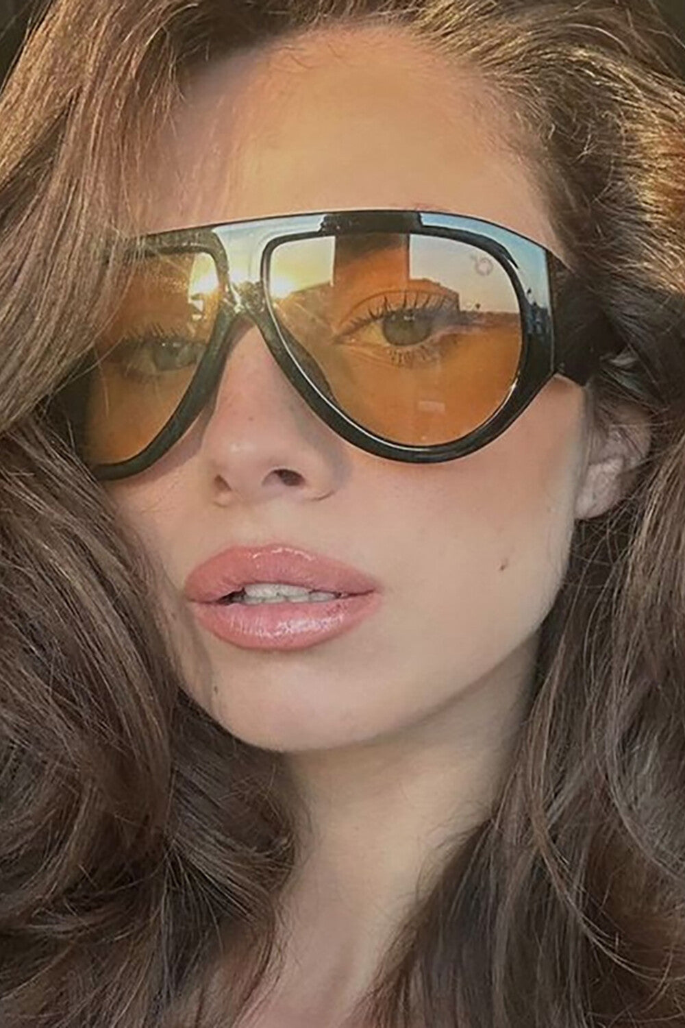 Green Lens Pilot Style Outdoor Sunglasses