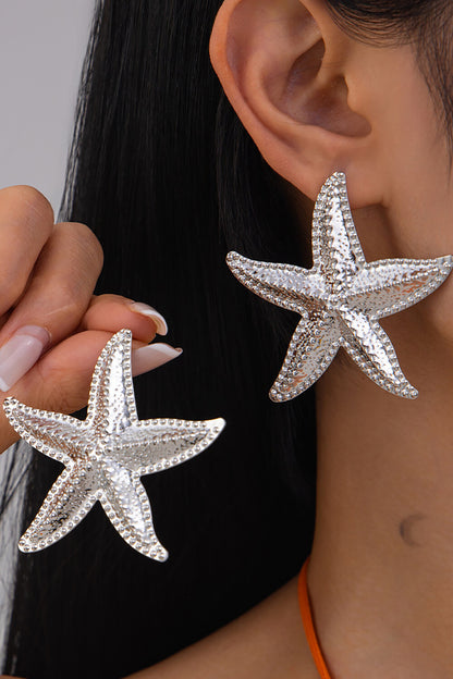 Alloy Starfish Design Vacation Oversize Stud Earrings