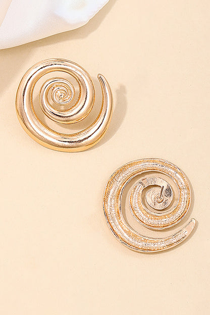 Cutout Spiral Design Alloy Fashionable Stud Earrings