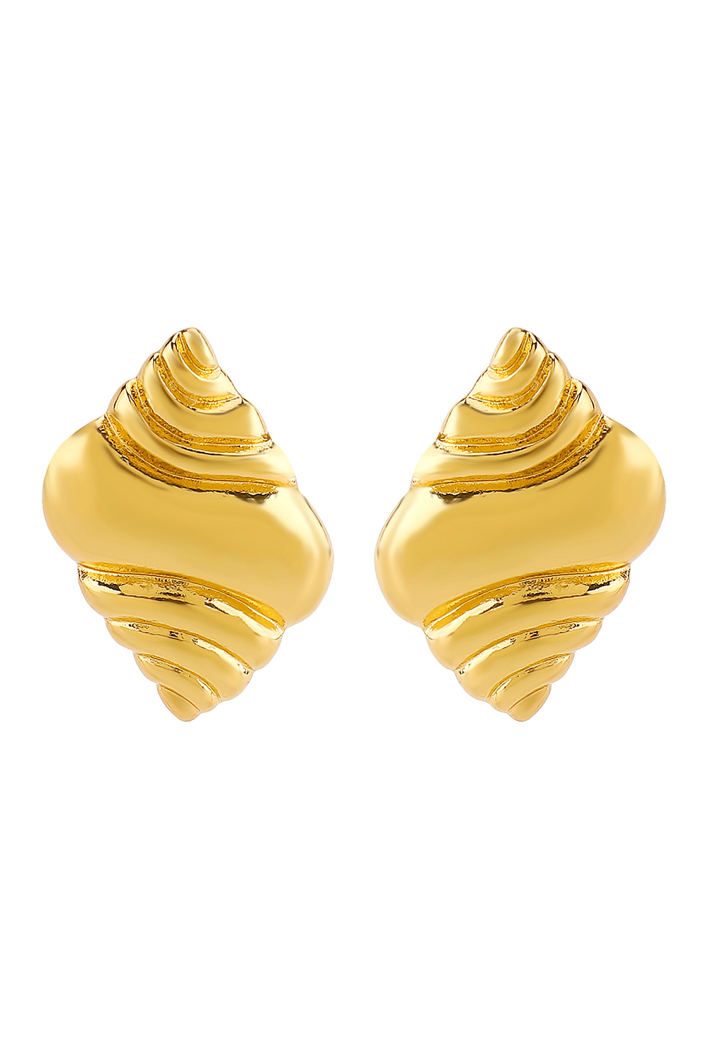Alloy Conch Design Stud Earrings Rings Necklace Set