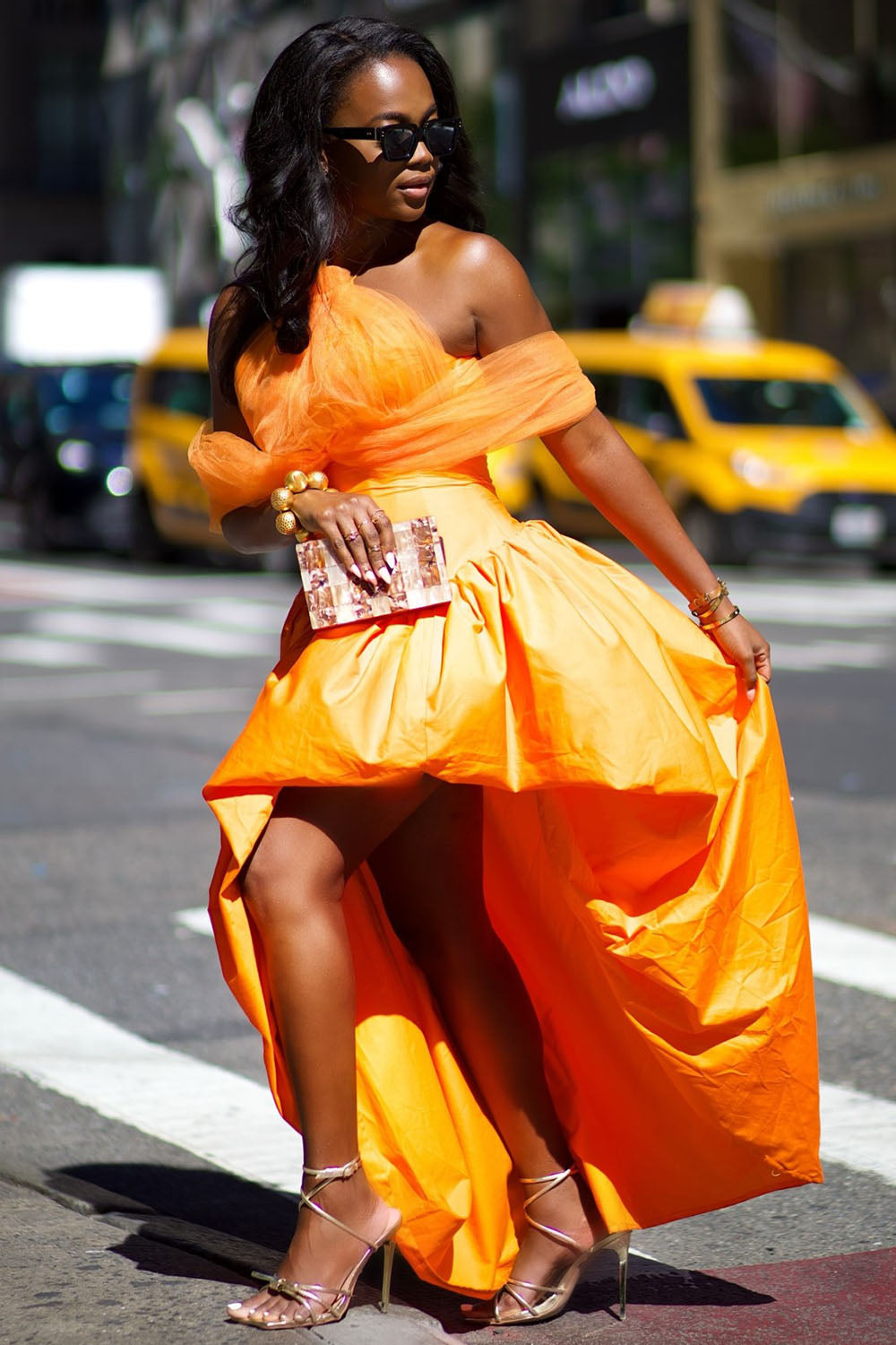 Halter Mesh Straps Dropped Waist Party Maxi Mullet Dresses-Orange [Pre Order]