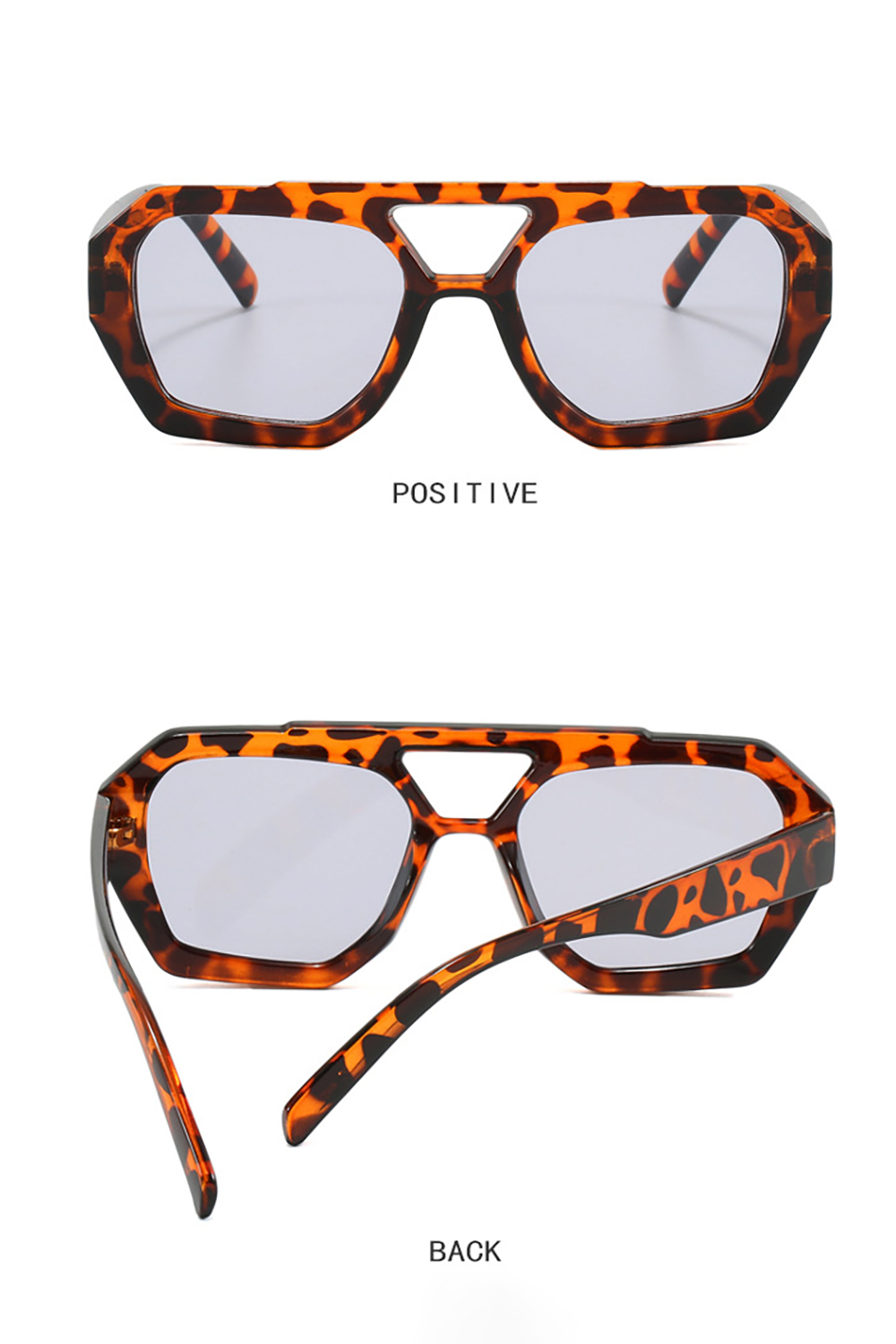 Light Gray Lens Flame Print Irregular Frame Outdoor Sunglasses