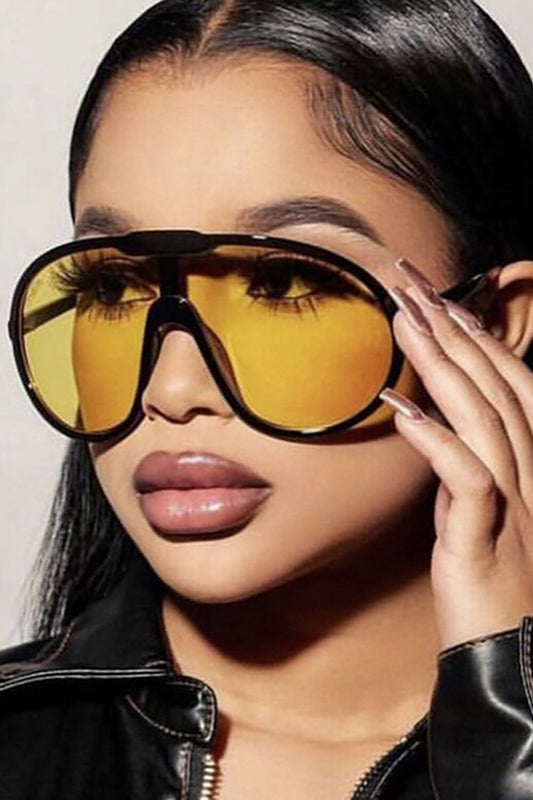 Yellow Lens Oversized Frame Outdoor Sunglasses