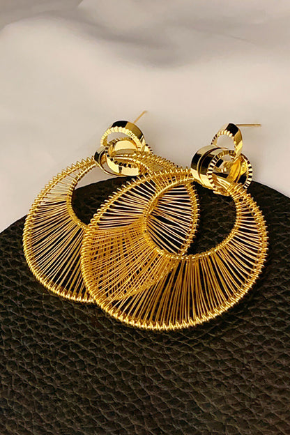 Alloy Cutout O-Ring Pendant Fashionable Dangle Earrings