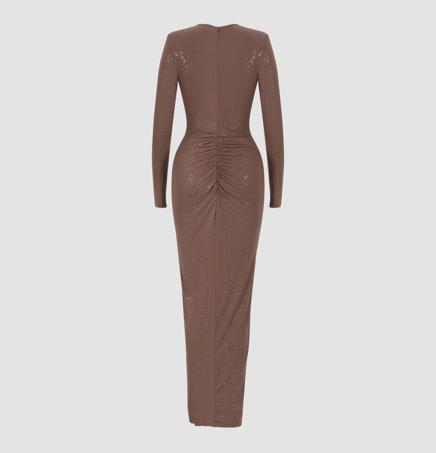 Deep V Long-sleeved Sequin Pleated Dress