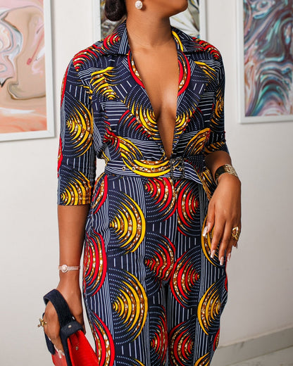 Women's Casual Print Jumpsuit