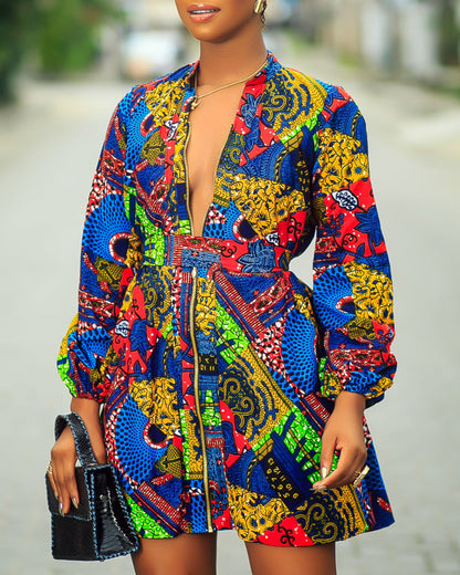 Women's Casual Print Short Dress
