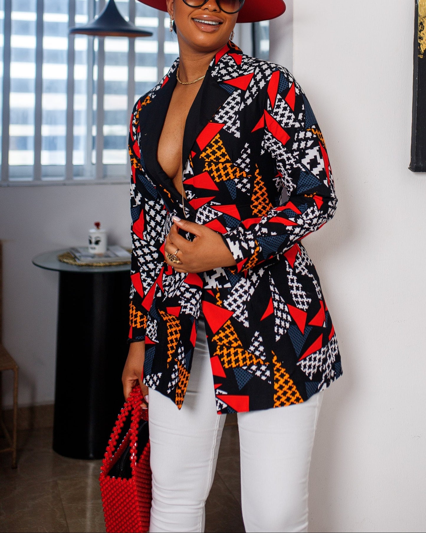 Women's Fashion Print Blazer