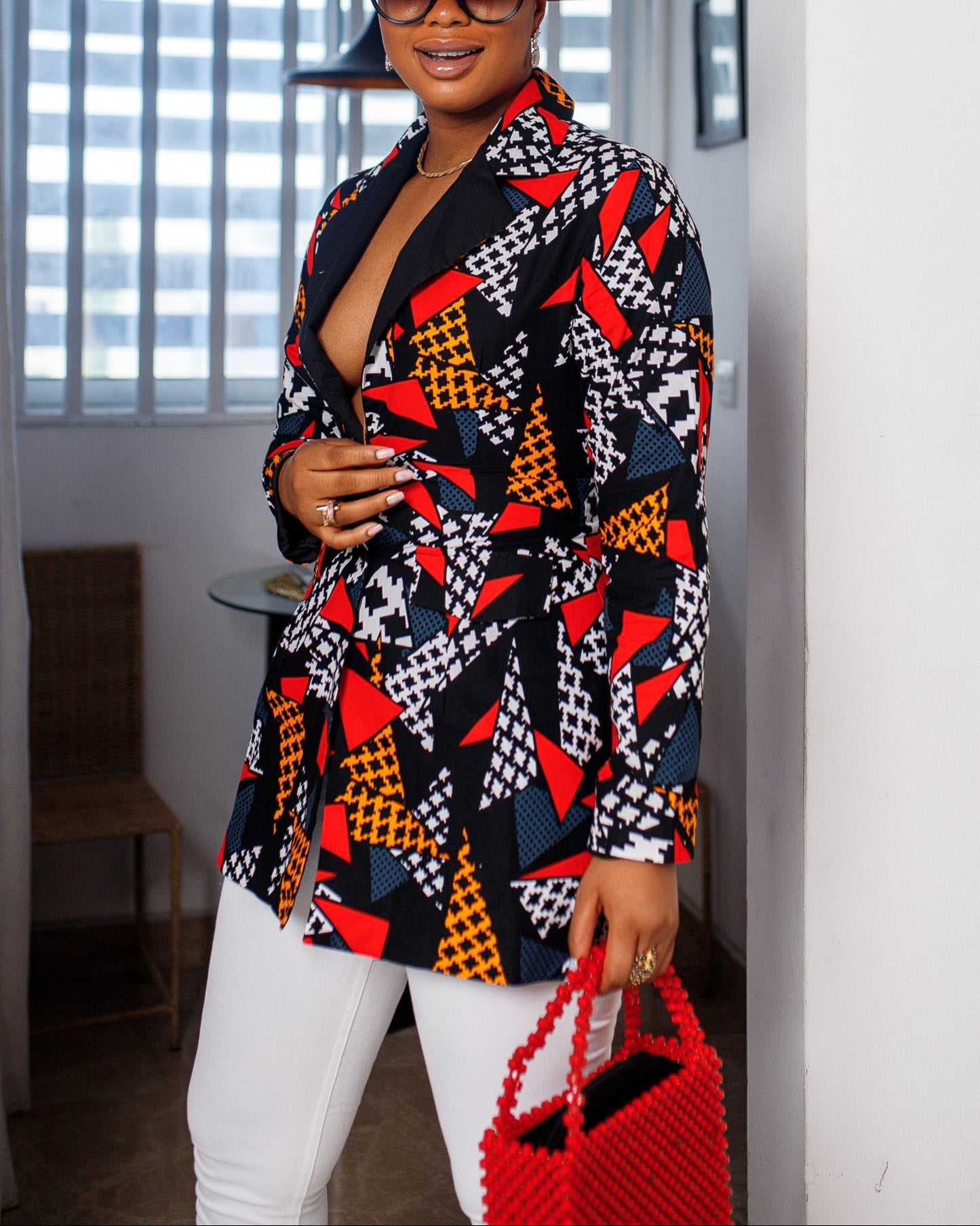 Women's Fashion Print Blazer
