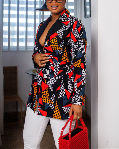 Women's Fashion Print Blazer