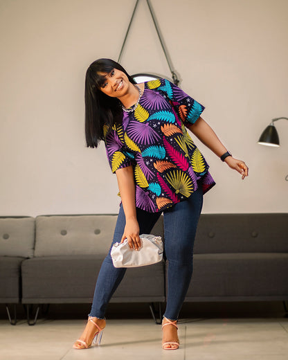 Women's Casual Print Short Sleeve Shirt