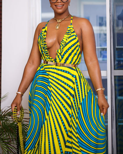 Women's Casual Print Vacation Sleeveless Maxi Dress
