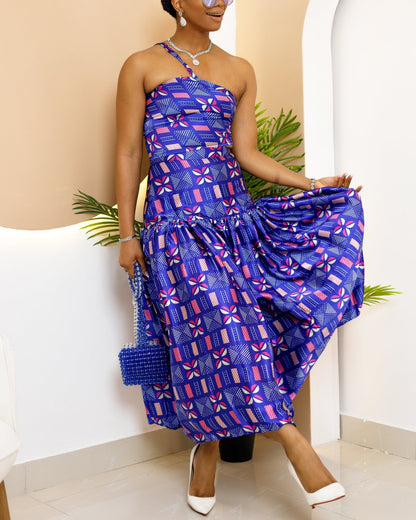 Women's Summer Casual Print Sleeveless Maxi Dress