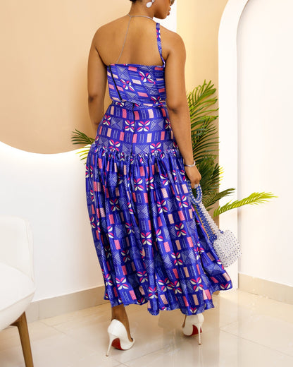 Women's Summer Casual Print Sleeveless Maxi Dress