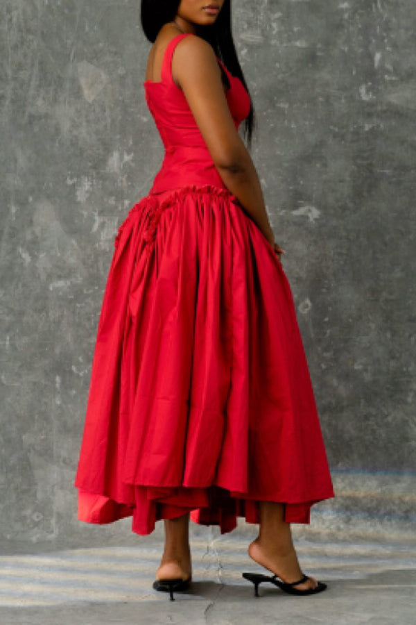 Stylish Square Neck Top & Skirt Set
