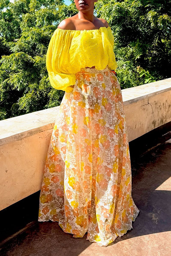 Vacation Pockets Floral Print Skirt