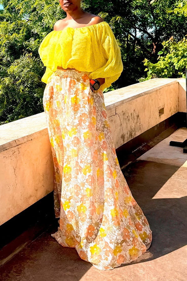 Vacation Pockets Floral Print Skirt