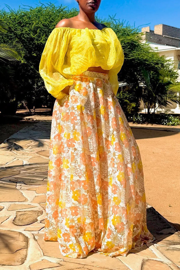 Vacation Pockets Floral Print Skirt