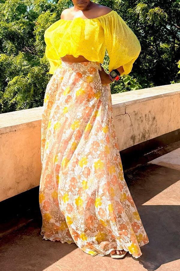 Vacation Pockets Floral Print Skirt