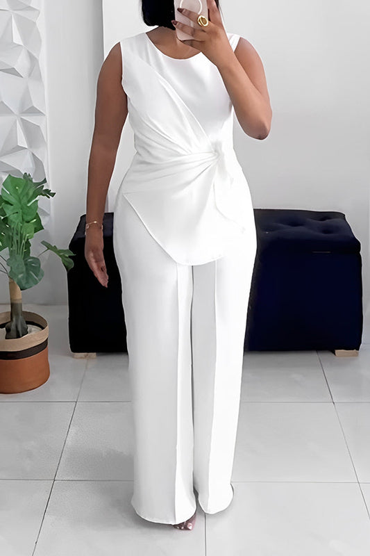 Chic Twist Front Top & Pants Set
