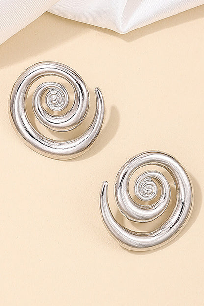 Cutout Spiral Design Alloy Fashionable Stud Earrings