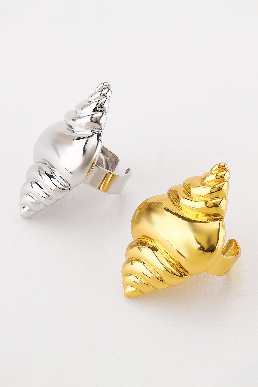 Alloy Conch Design Stud Earrings Rings Necklace Set