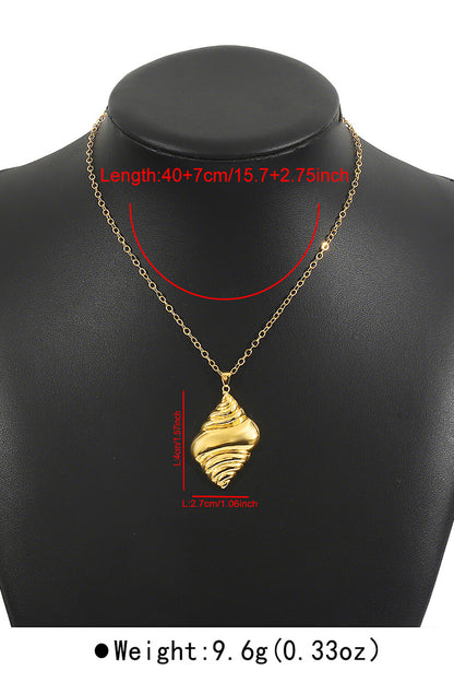 Alloy Conch Design Stud Earrings Rings Necklace Set