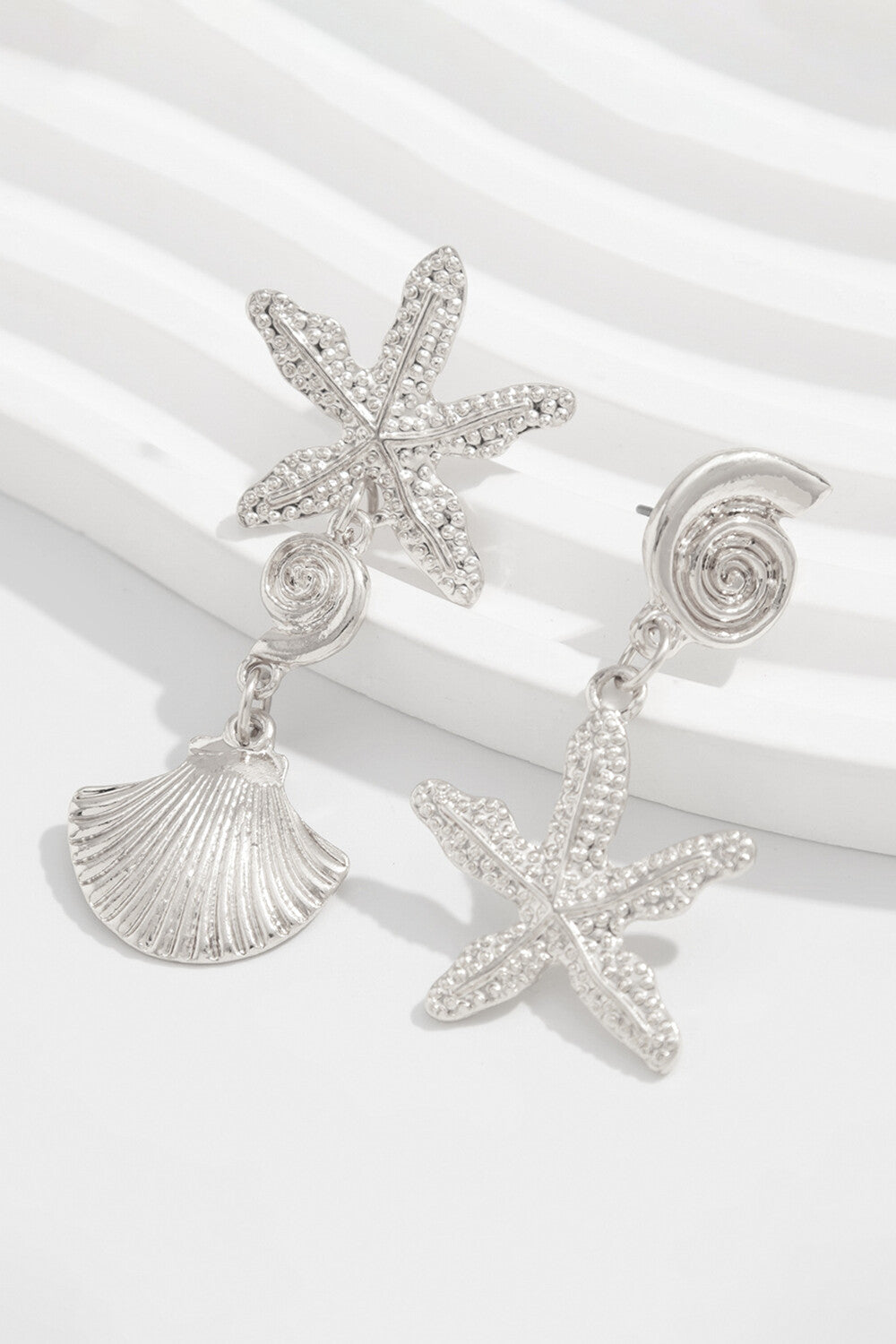 Alloy Starfish Design Vacation Oversize Stud Earrings