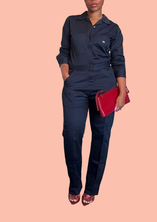 Womens Long sleeve cotton twill coverall