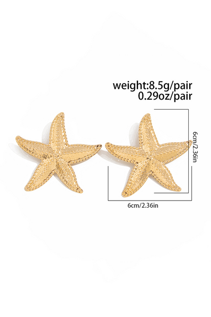 Alloy Starfish Design Vacation Oversize Stud Earrings