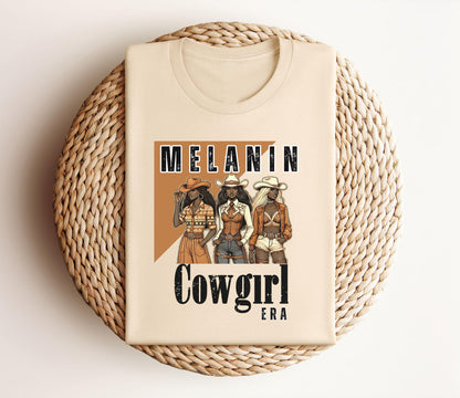 Melanin Cowgirl Era Crew Neck Short Sleeve Cotton T-shirt