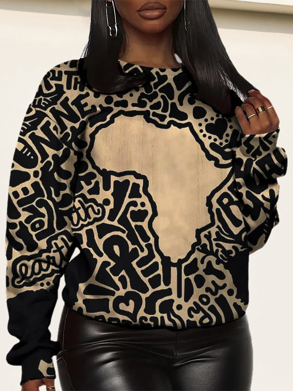 Women's Black Pride African Print Cozy Sweatshirt