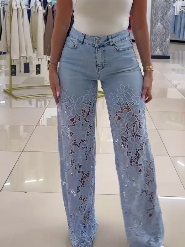Lace Panel Jeans