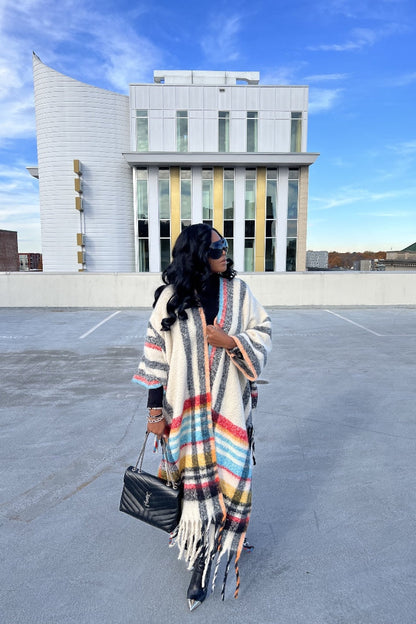 Rich Auntie Winter Open Front Long Kimono