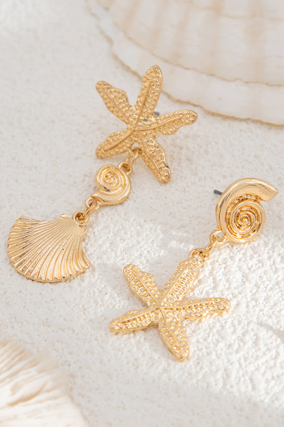 Alloy Starfish Design Vacation Oversize Stud Earrings