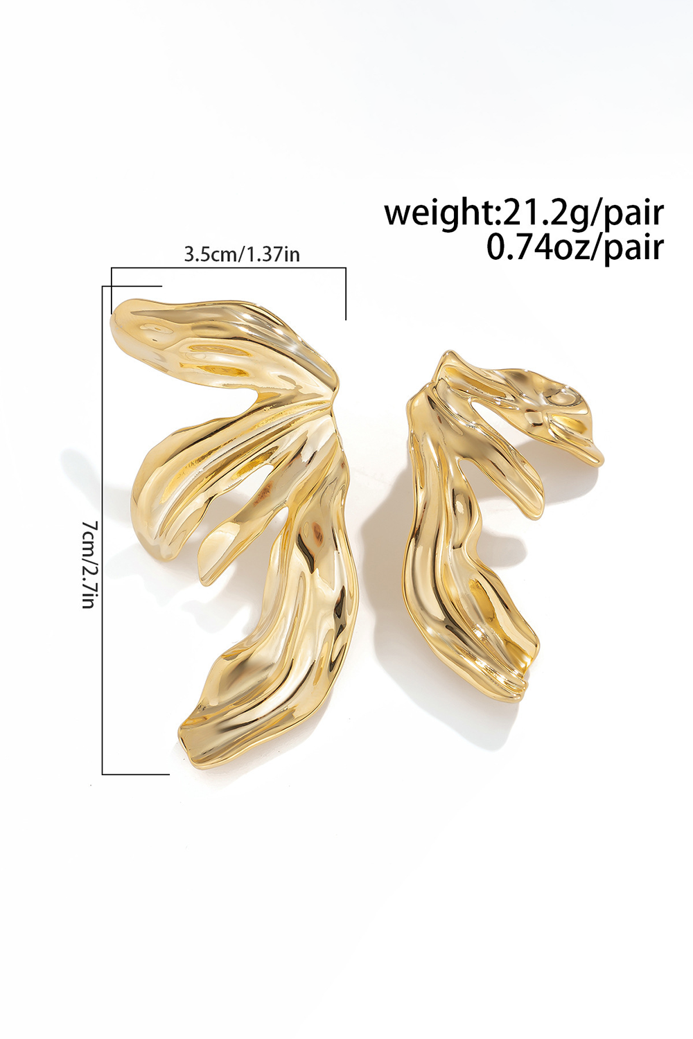 Alloy Oversize Half Flower Design Fashionable Stud Earrings