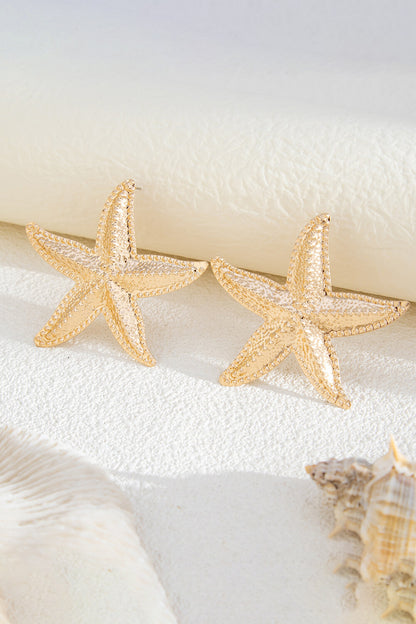 Alloy Starfish Design Vacation Oversize Stud Earrings