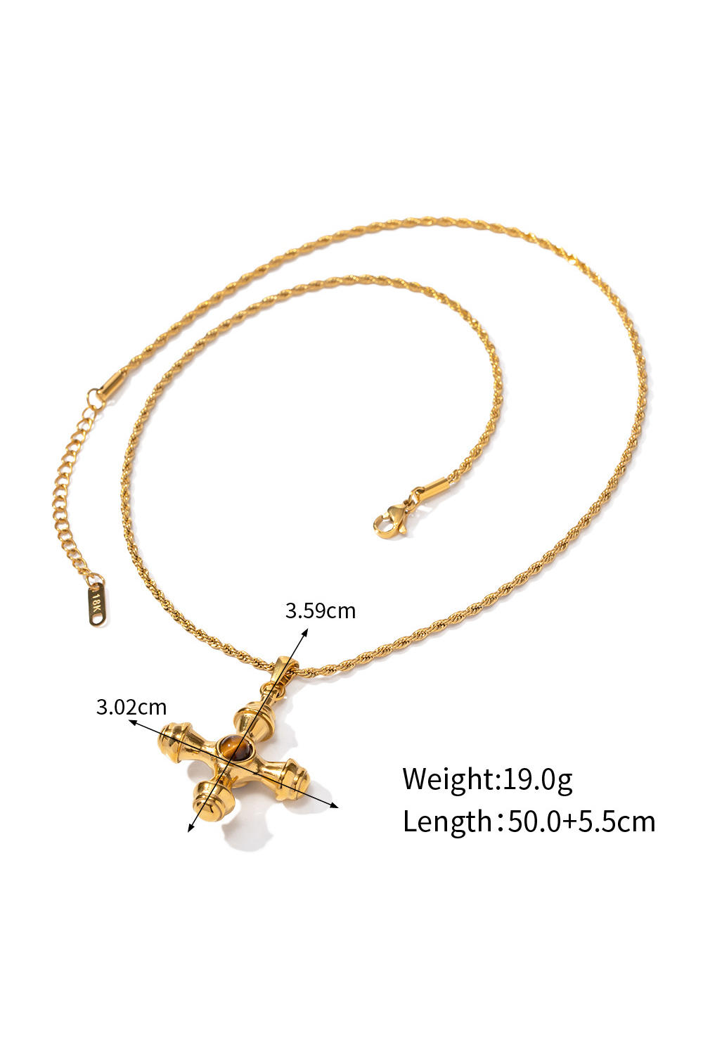 Cross Pendant Alloy Plaited Chain Fashionable Necklaces