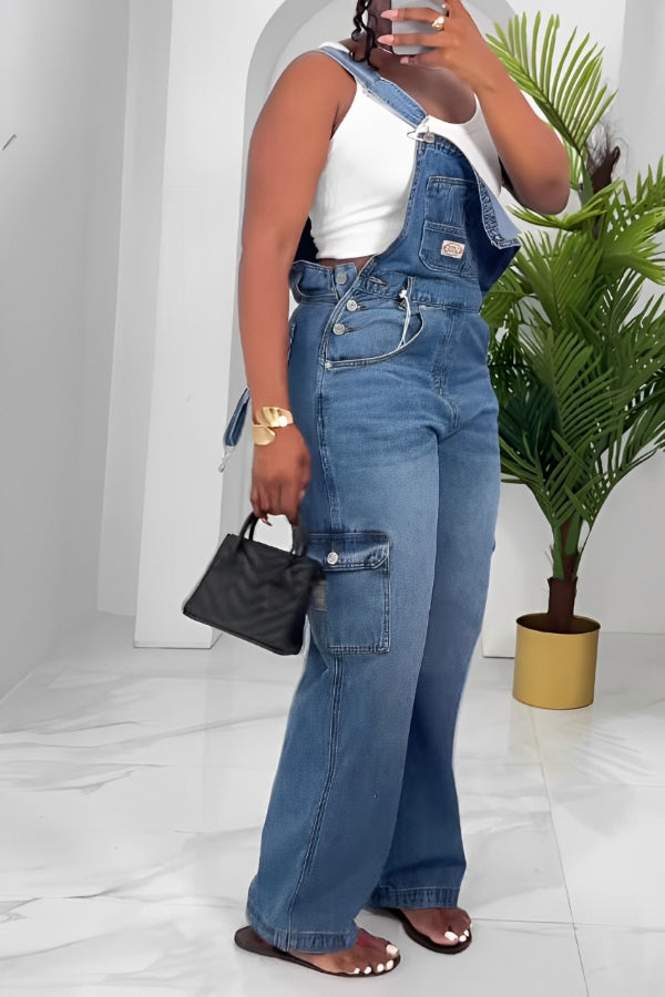 Casual Multi-pocket Denim Overall